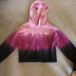 Pink ombre cropped sweatshirt